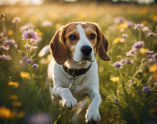 beagle in meadow