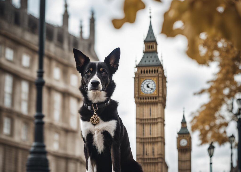 dog outside big ben