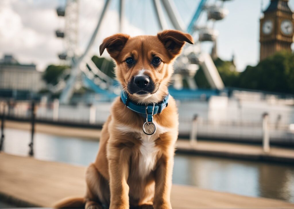 dog outside london eye