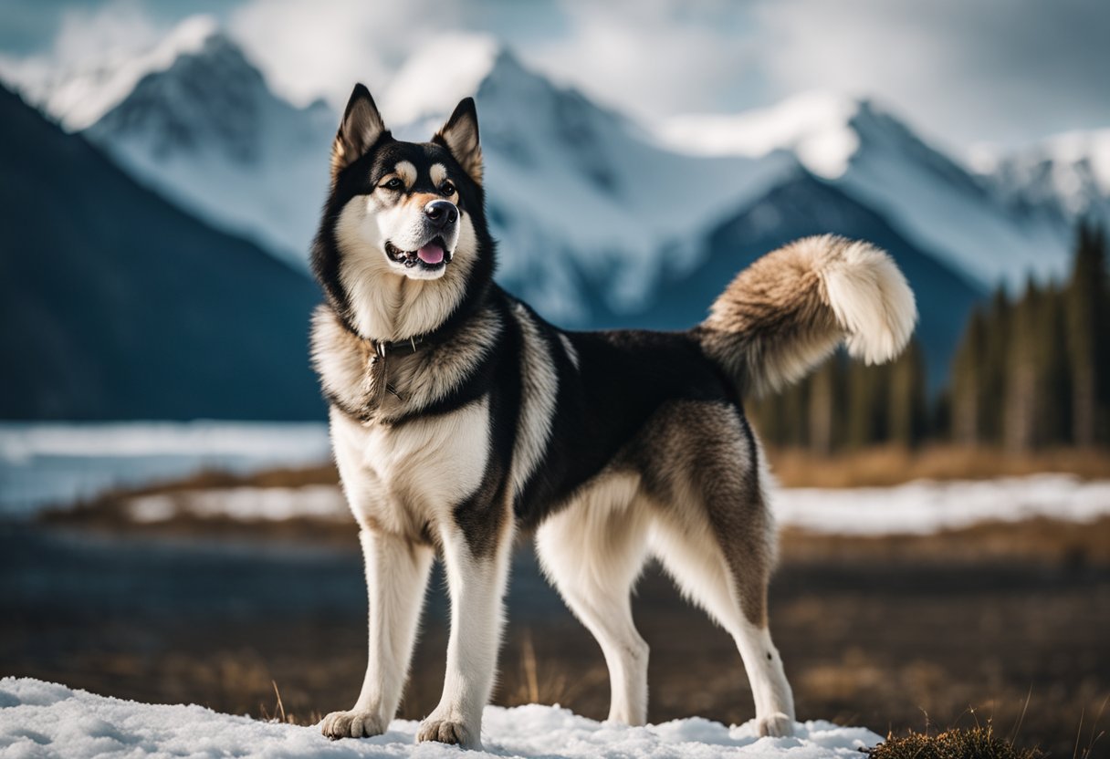 dog with mountain background