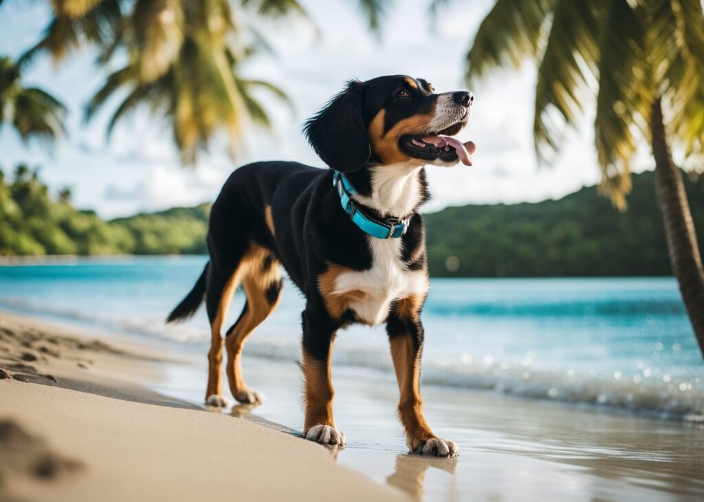 dog at the beach