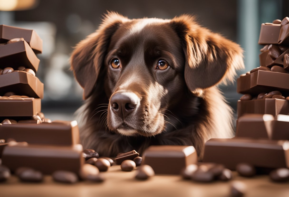 dog with chocolate
