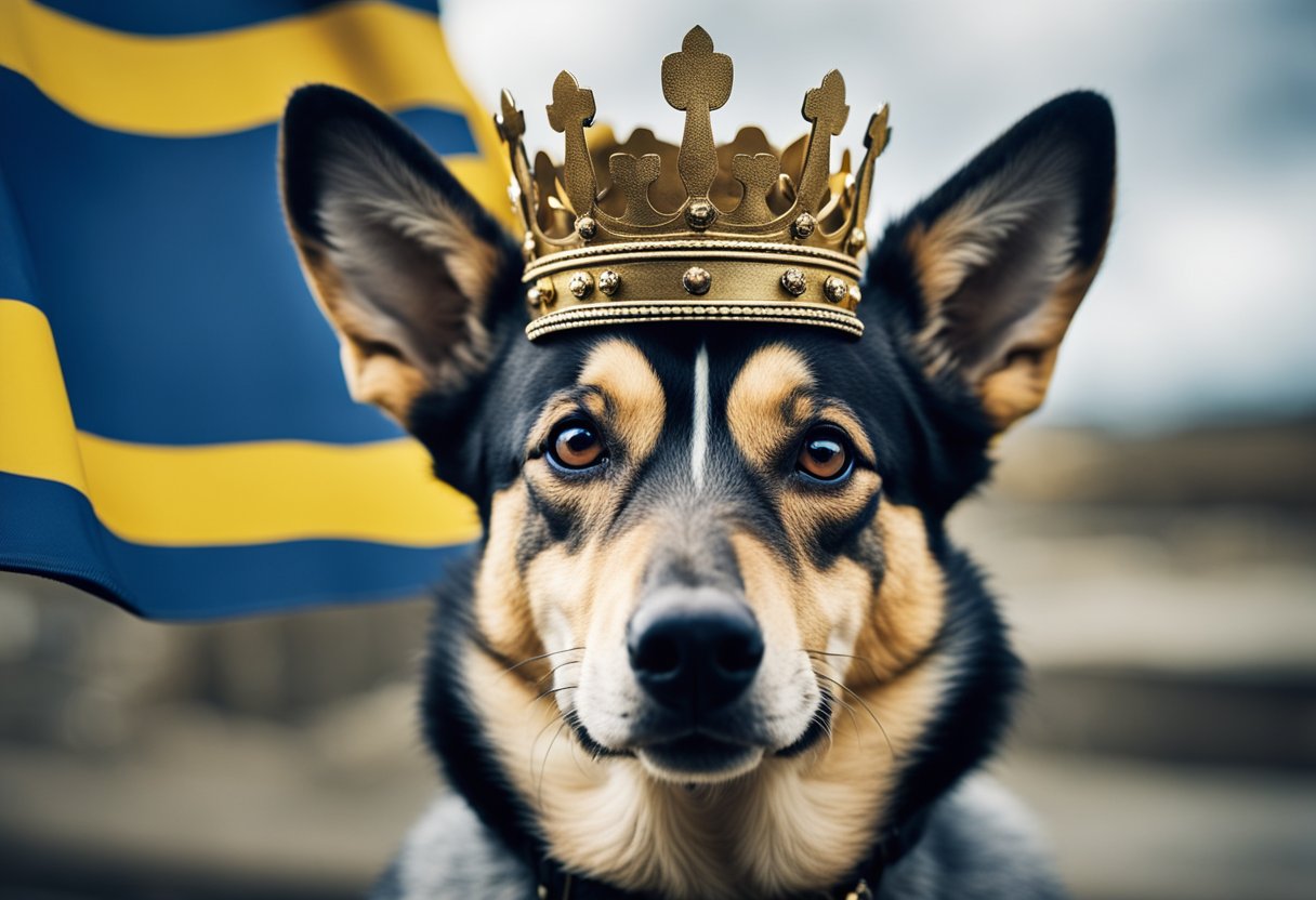 dog with swedish flag