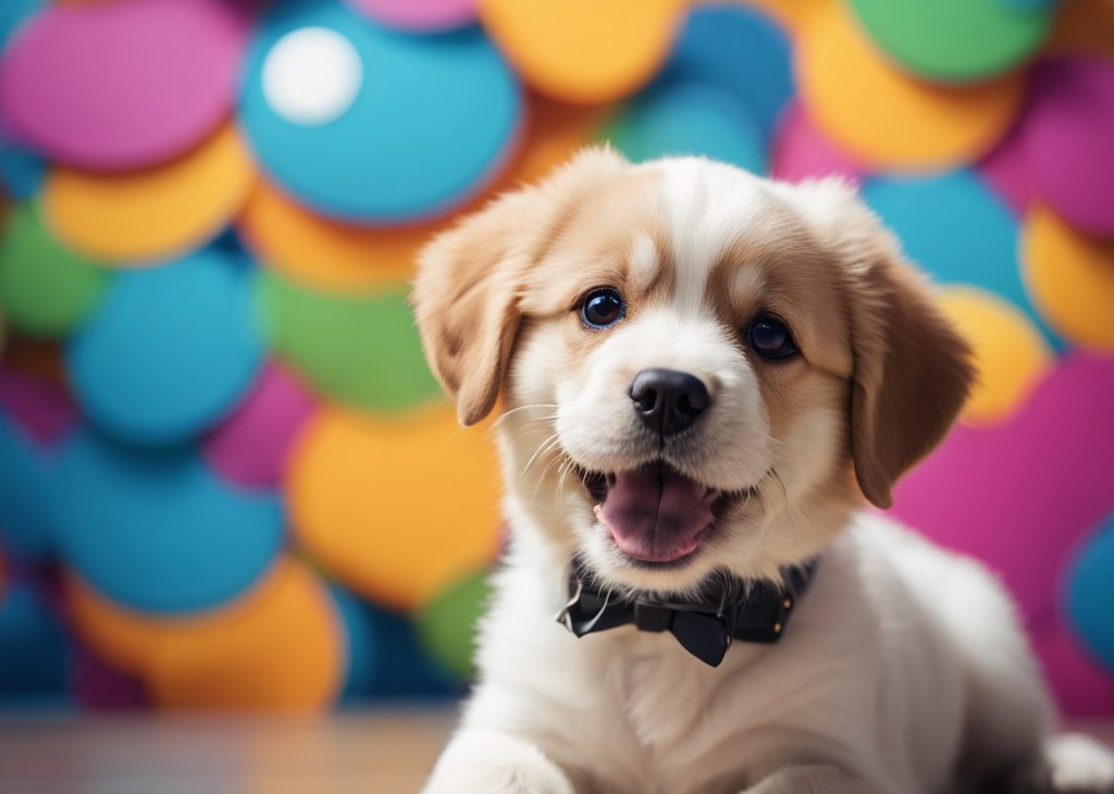 dog with colourful background