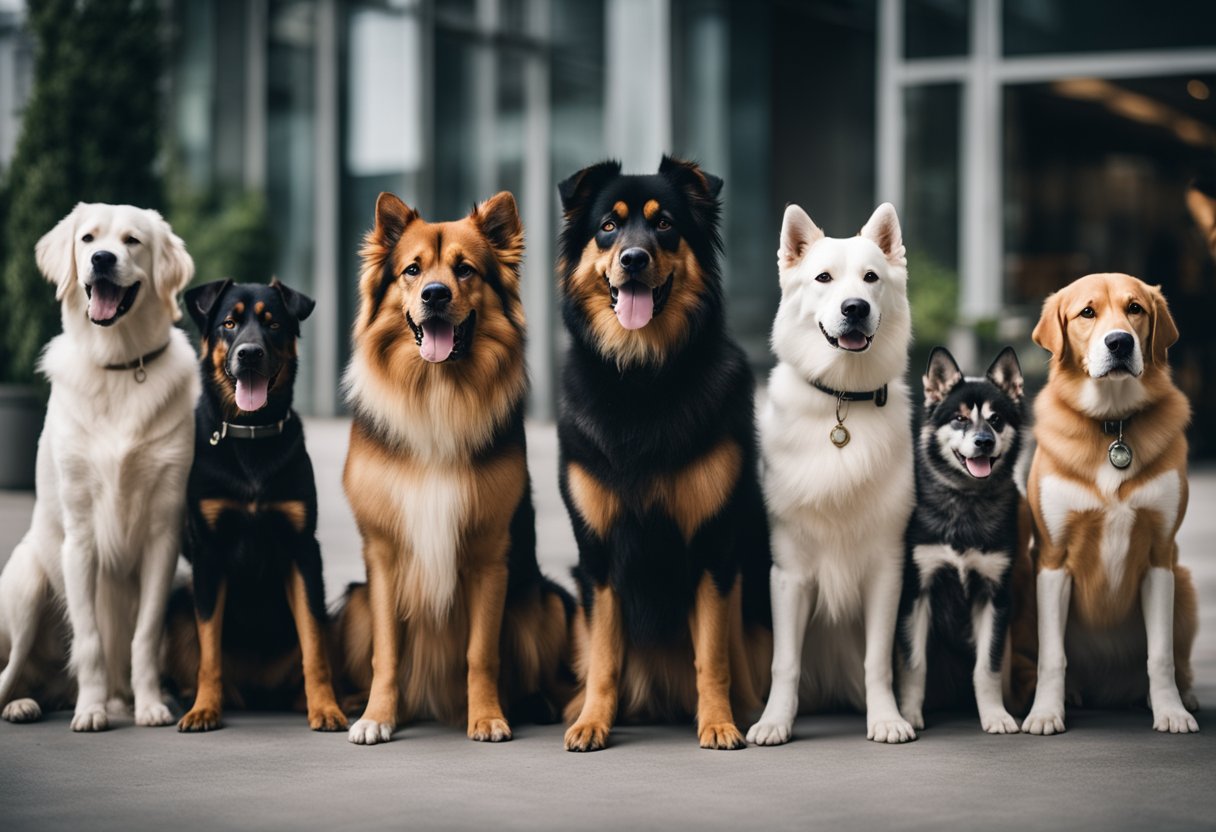 group of tough dogs