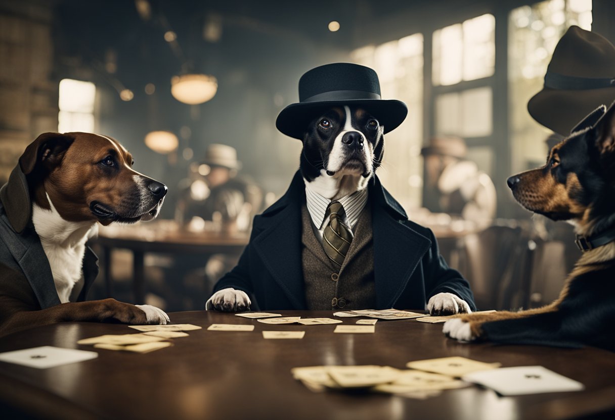 gangster dogs playing cards