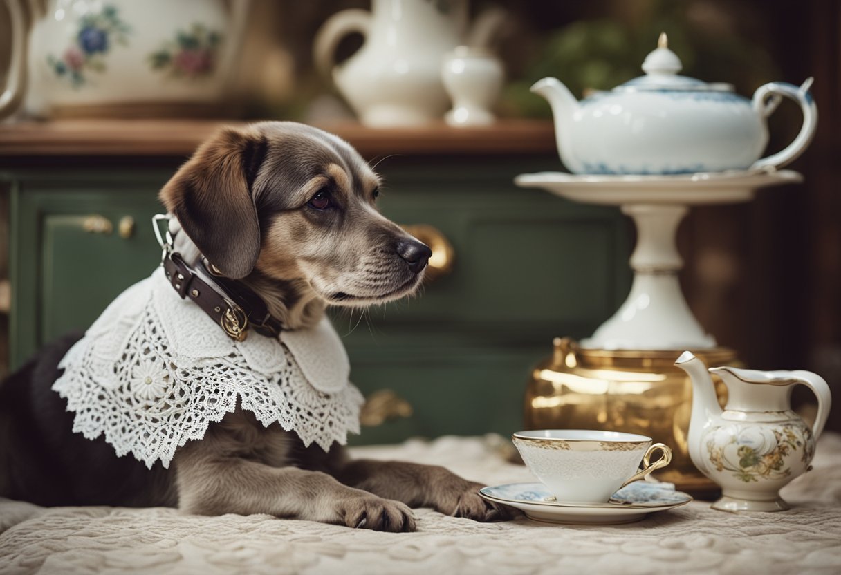 DOG HAVING TEA