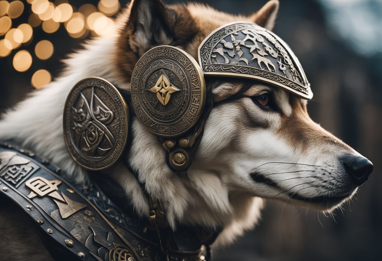 dog with norse costume