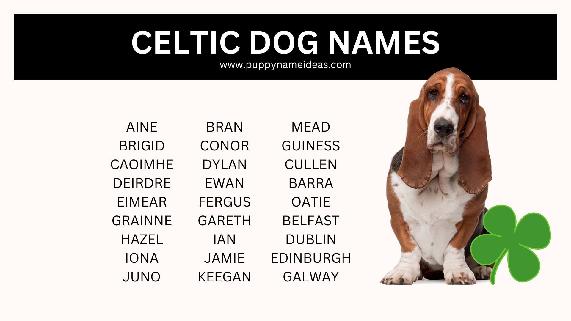 List of celtic dog names