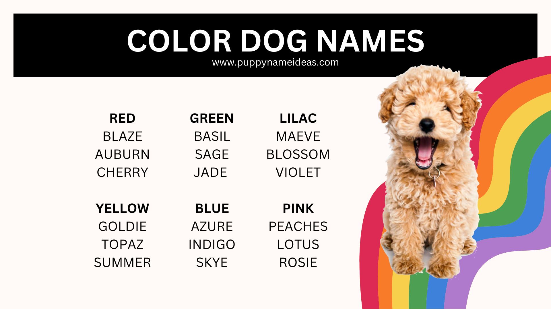 list of color dog names