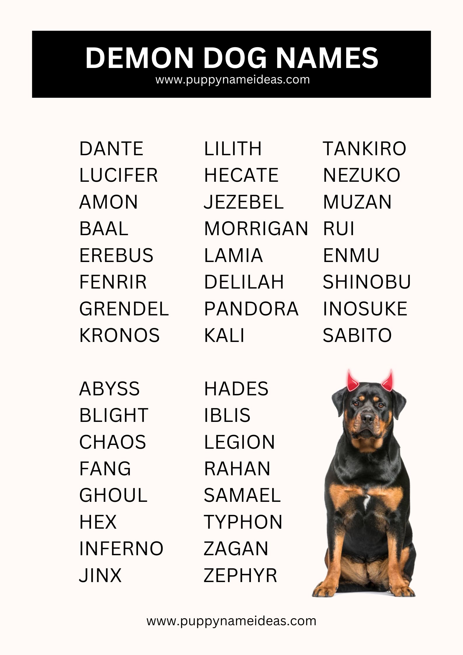 List Of Demon Dog Names