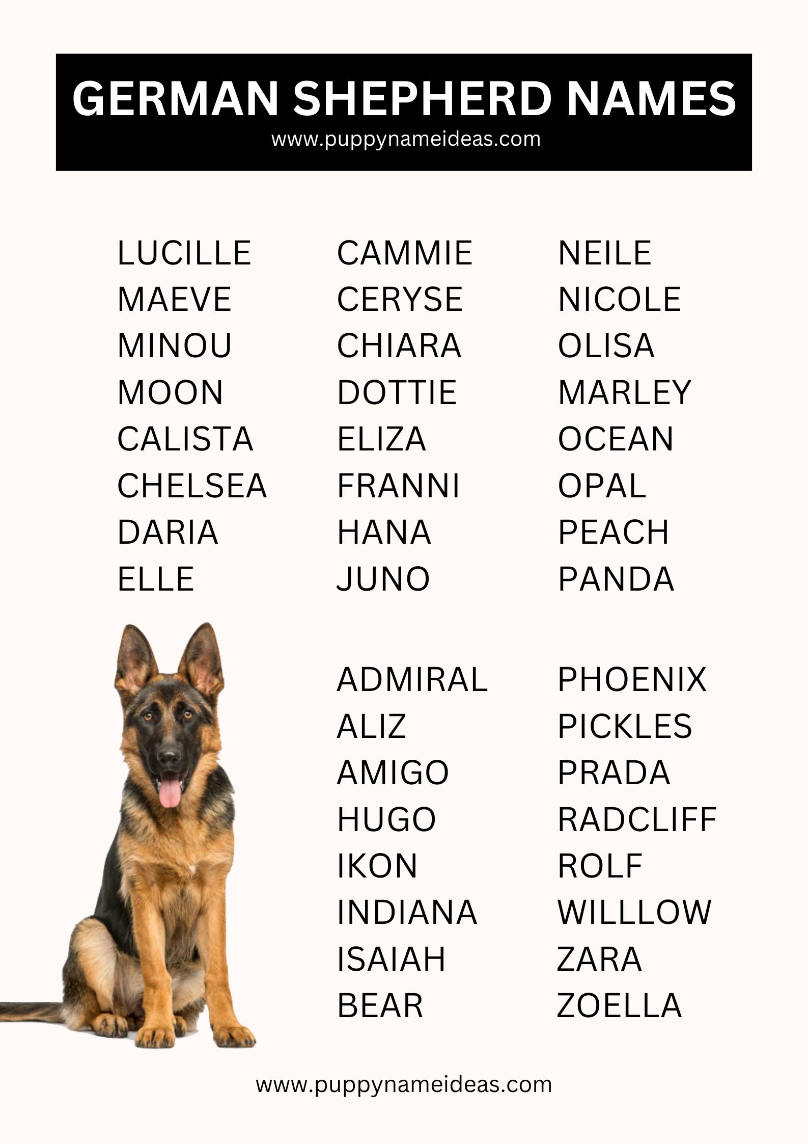 list of german shepherd names
