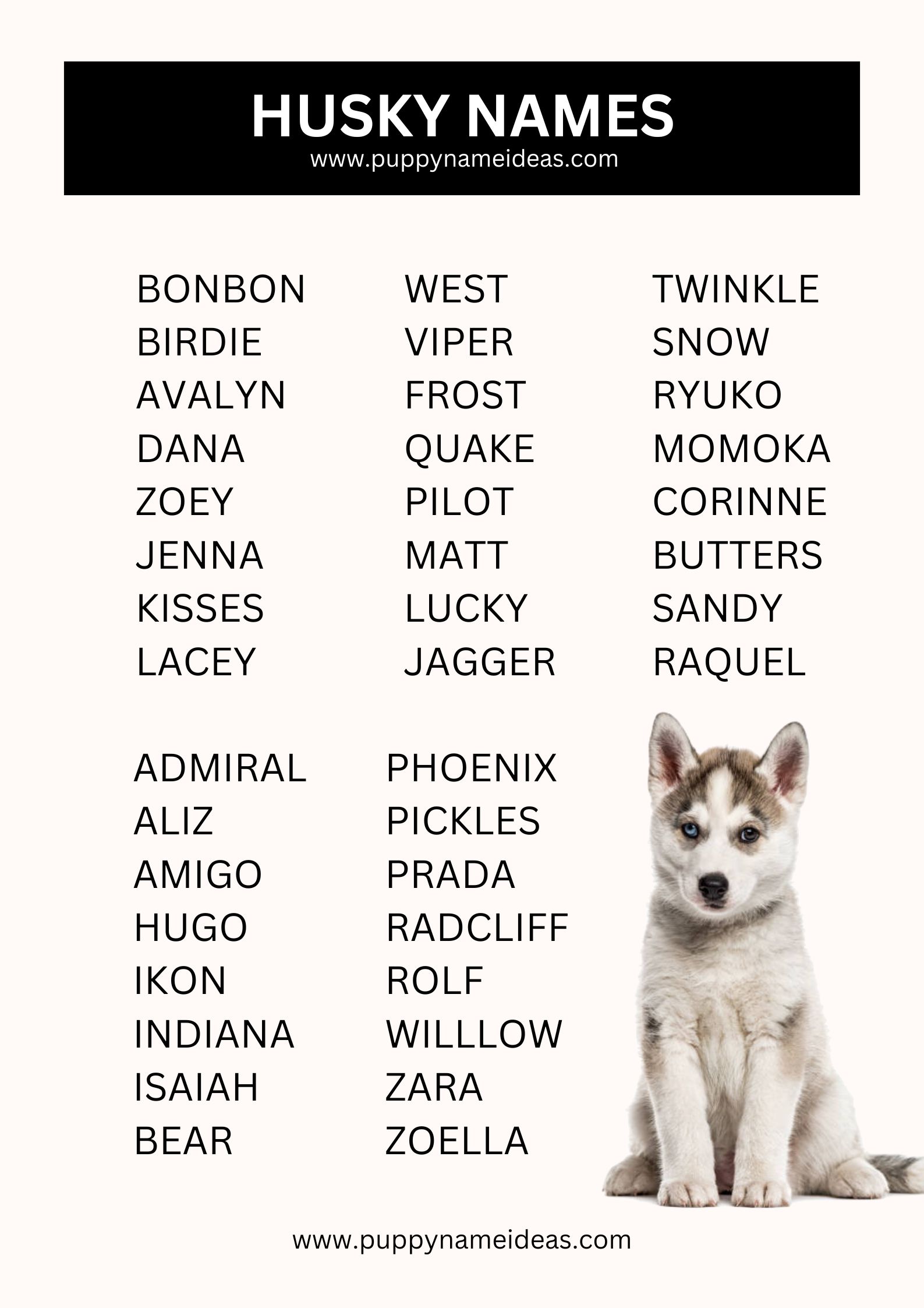 List Of Husky Names