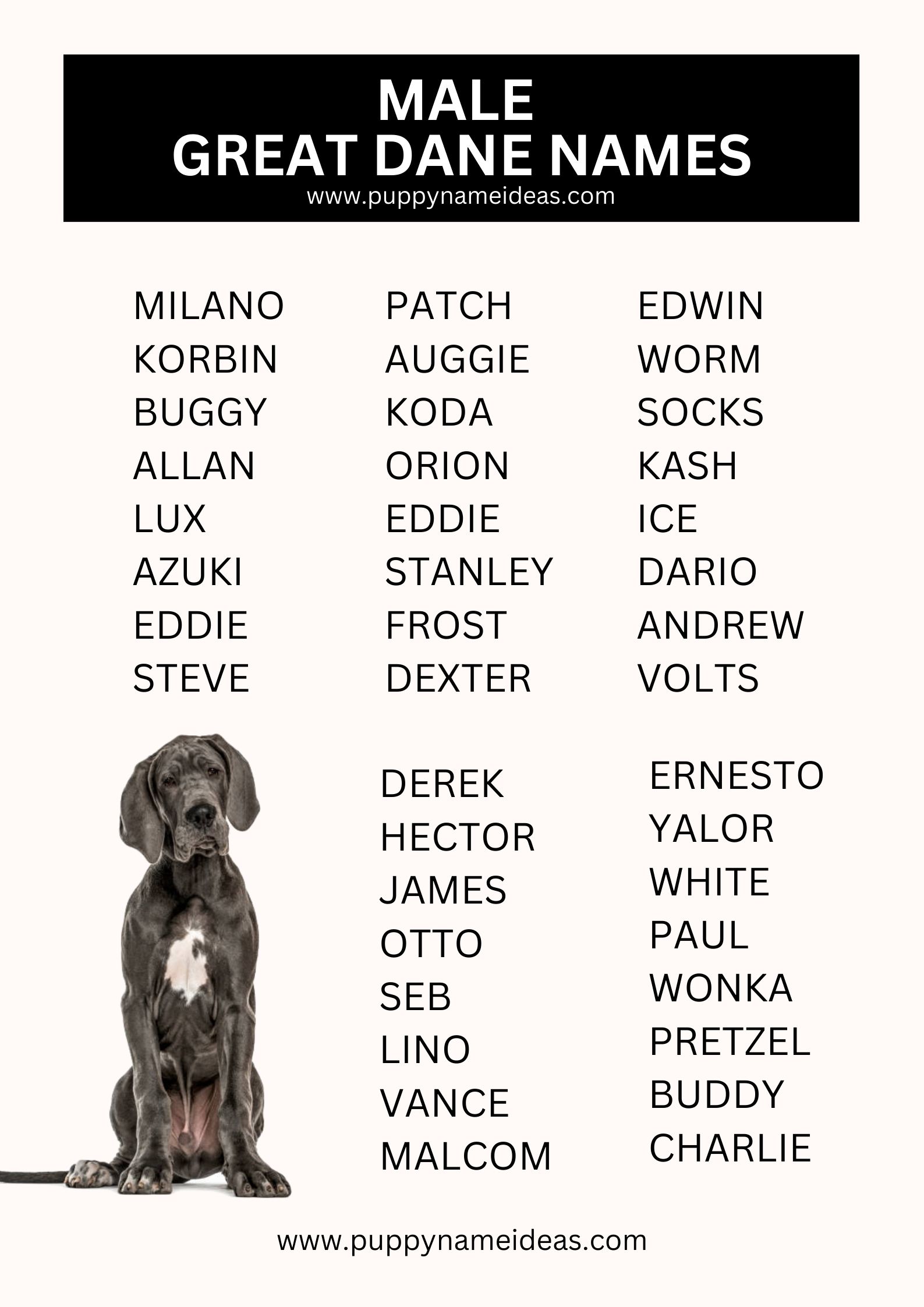 List Of Male Great Dane Names