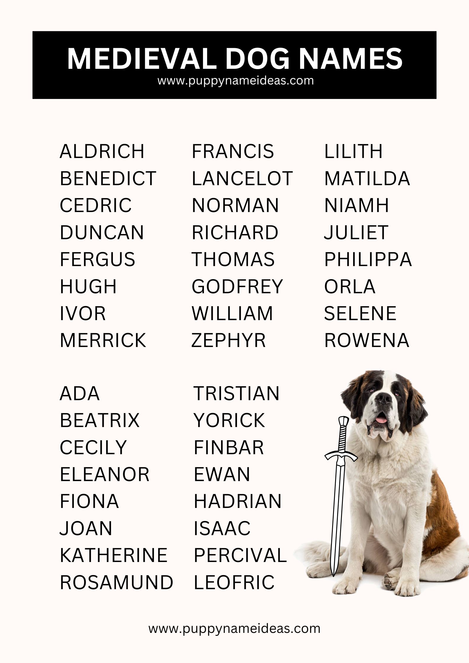 list of medieval dog names