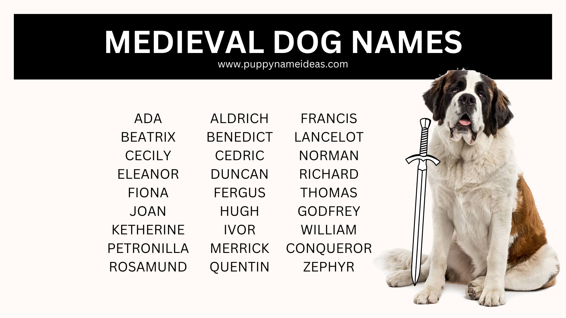 120+ Medieval Dog Names