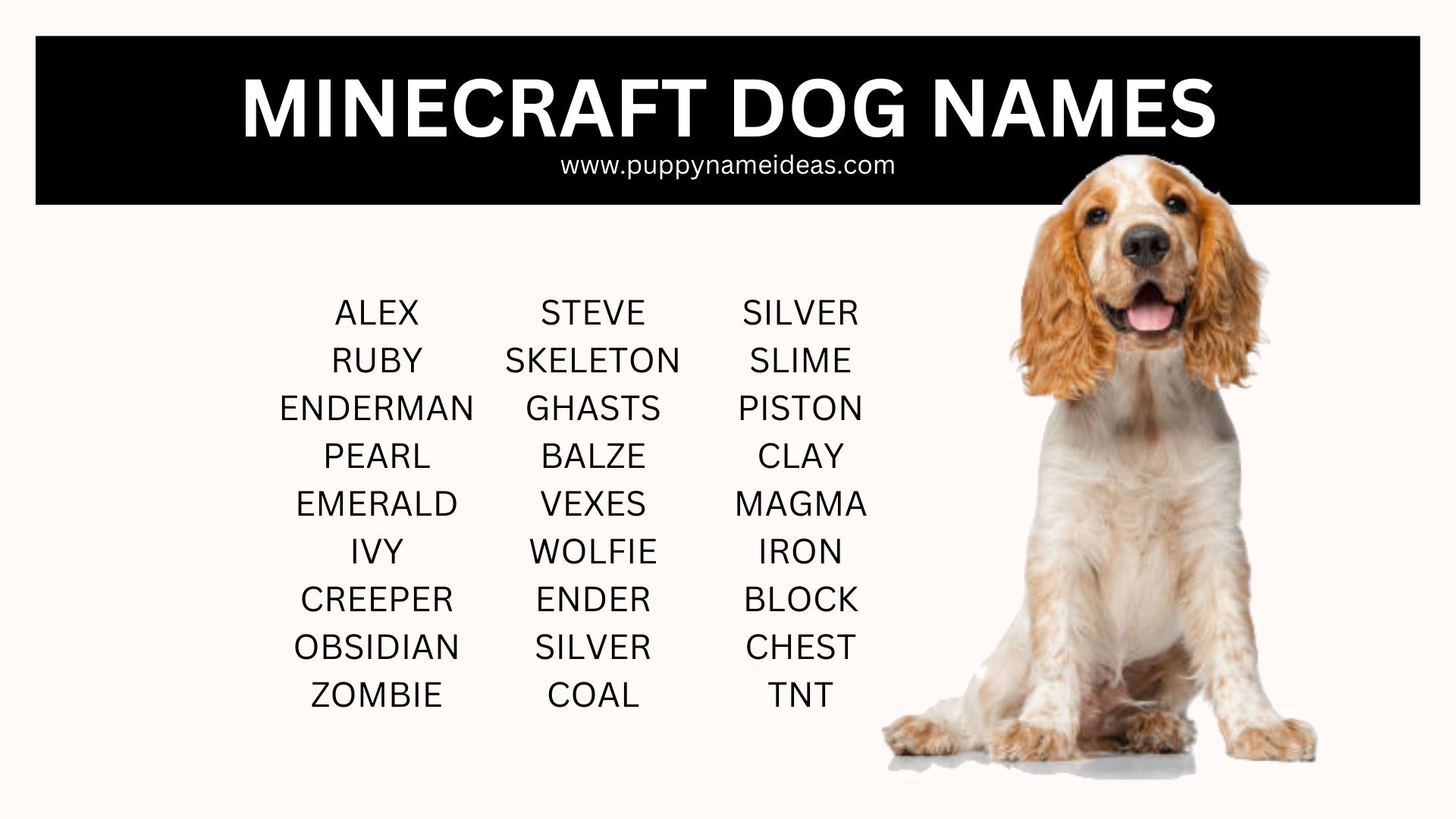 120+ Minecraft Dog Names