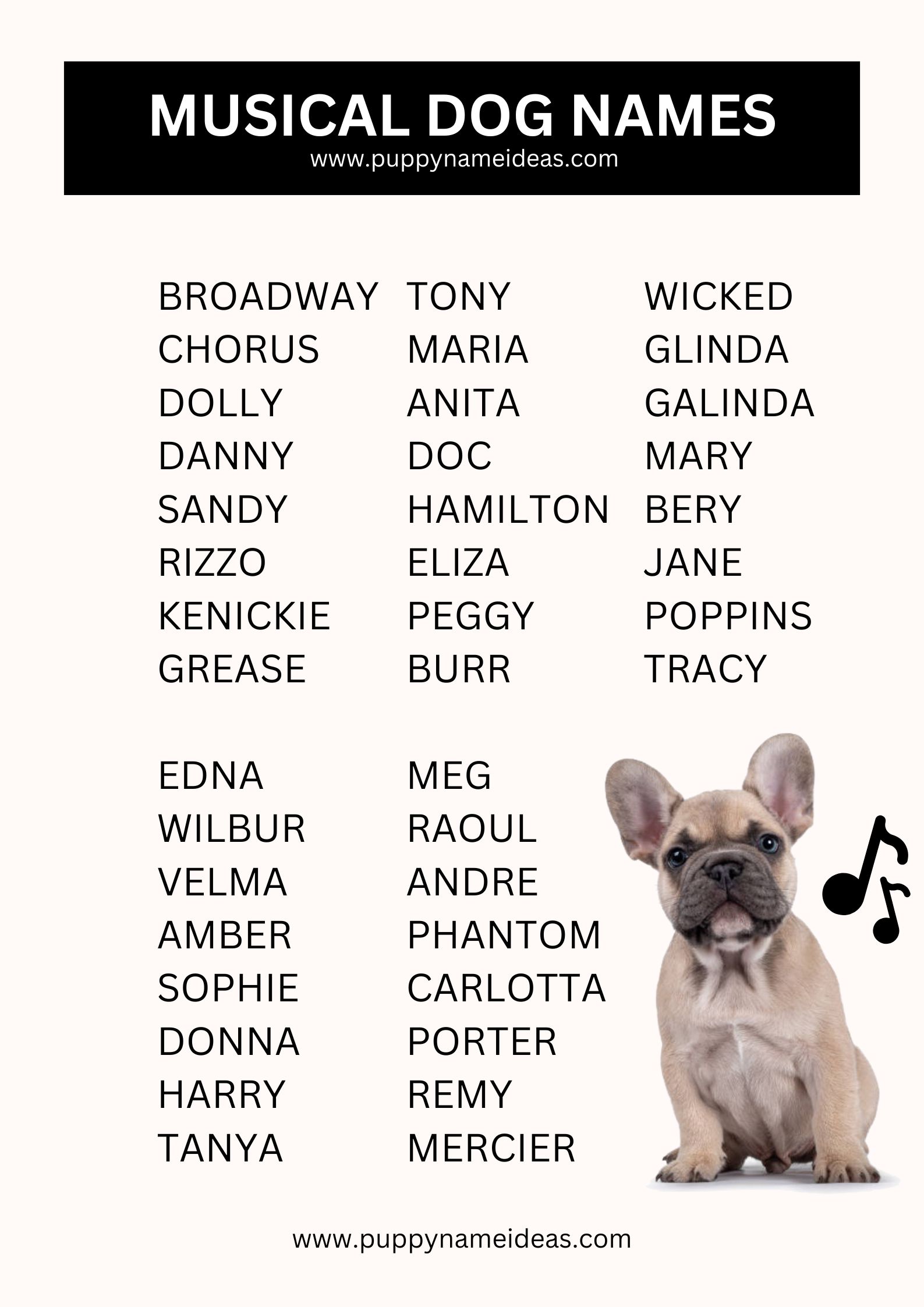 List Of Musical Dog Names
