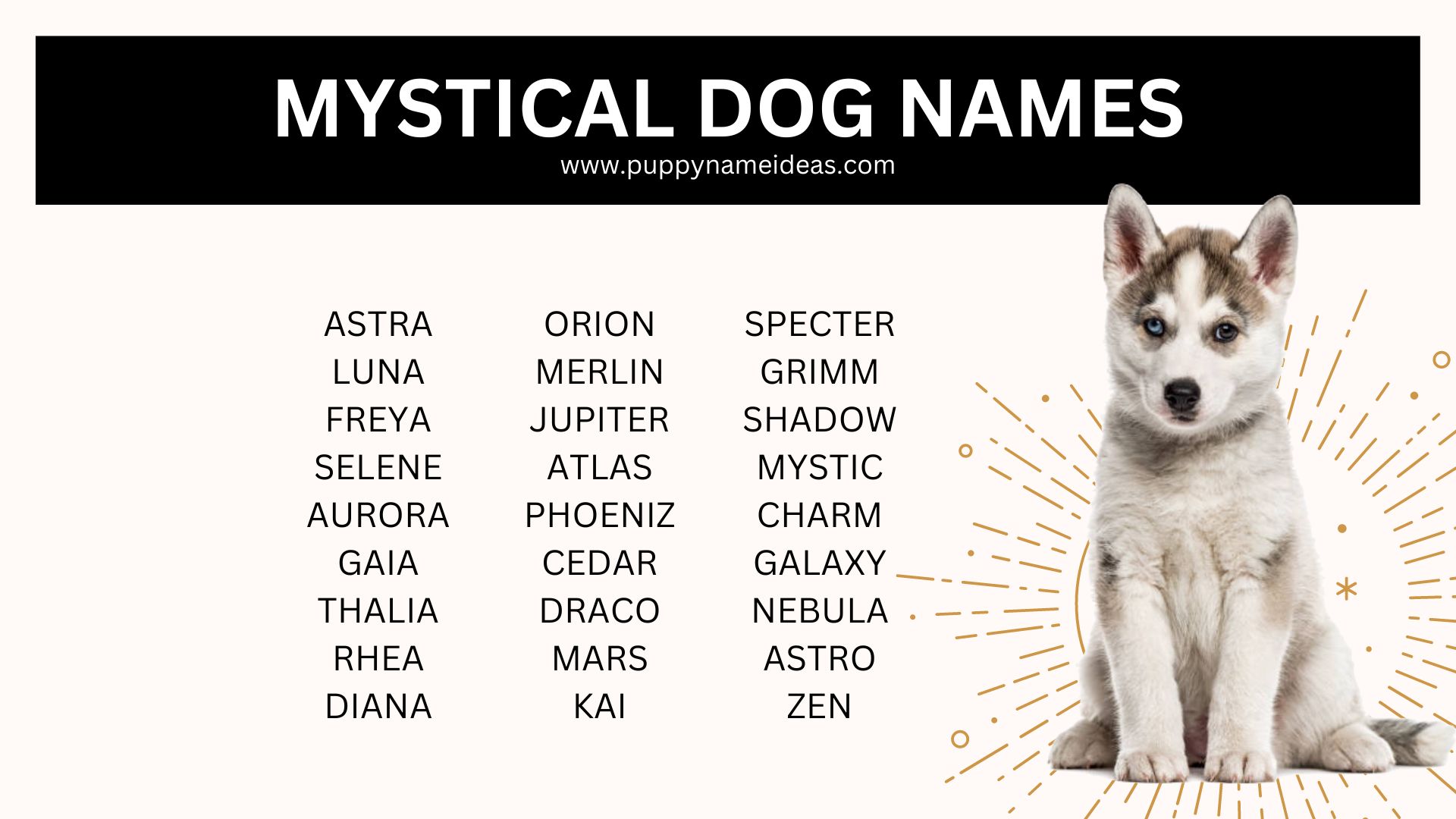 list of mystical dog names