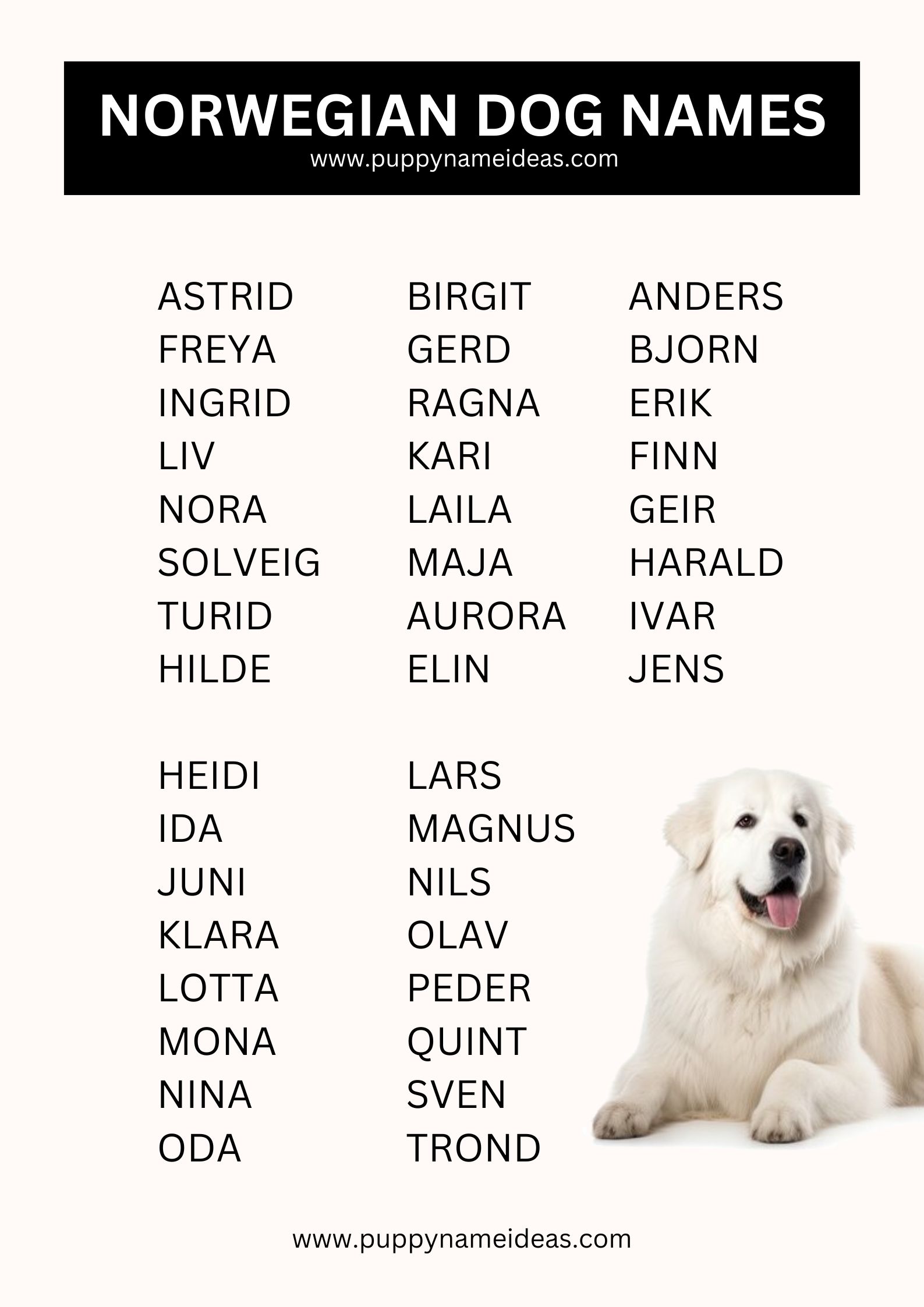 List Of Norwegian Dog Names