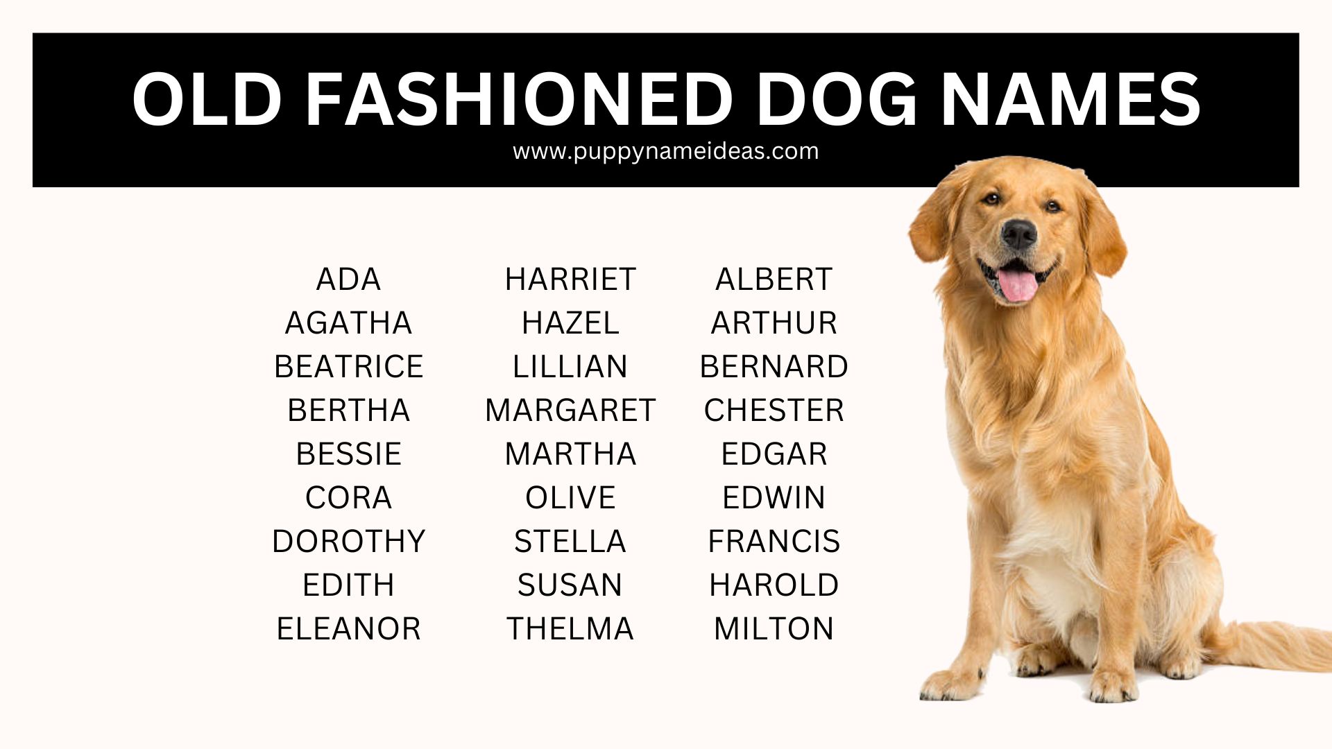 list of old fashioned dog names