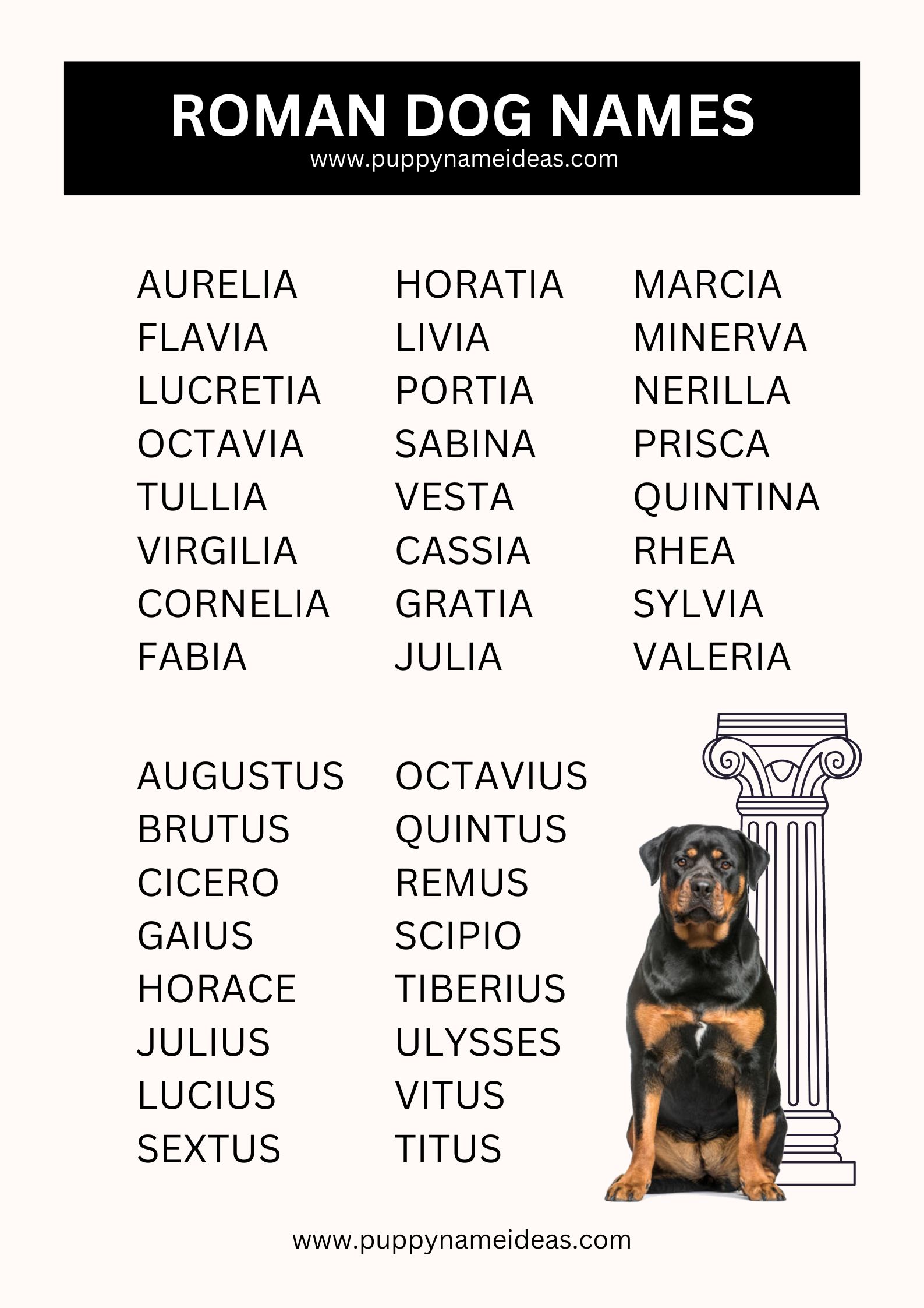 List Of Roman Dog Names