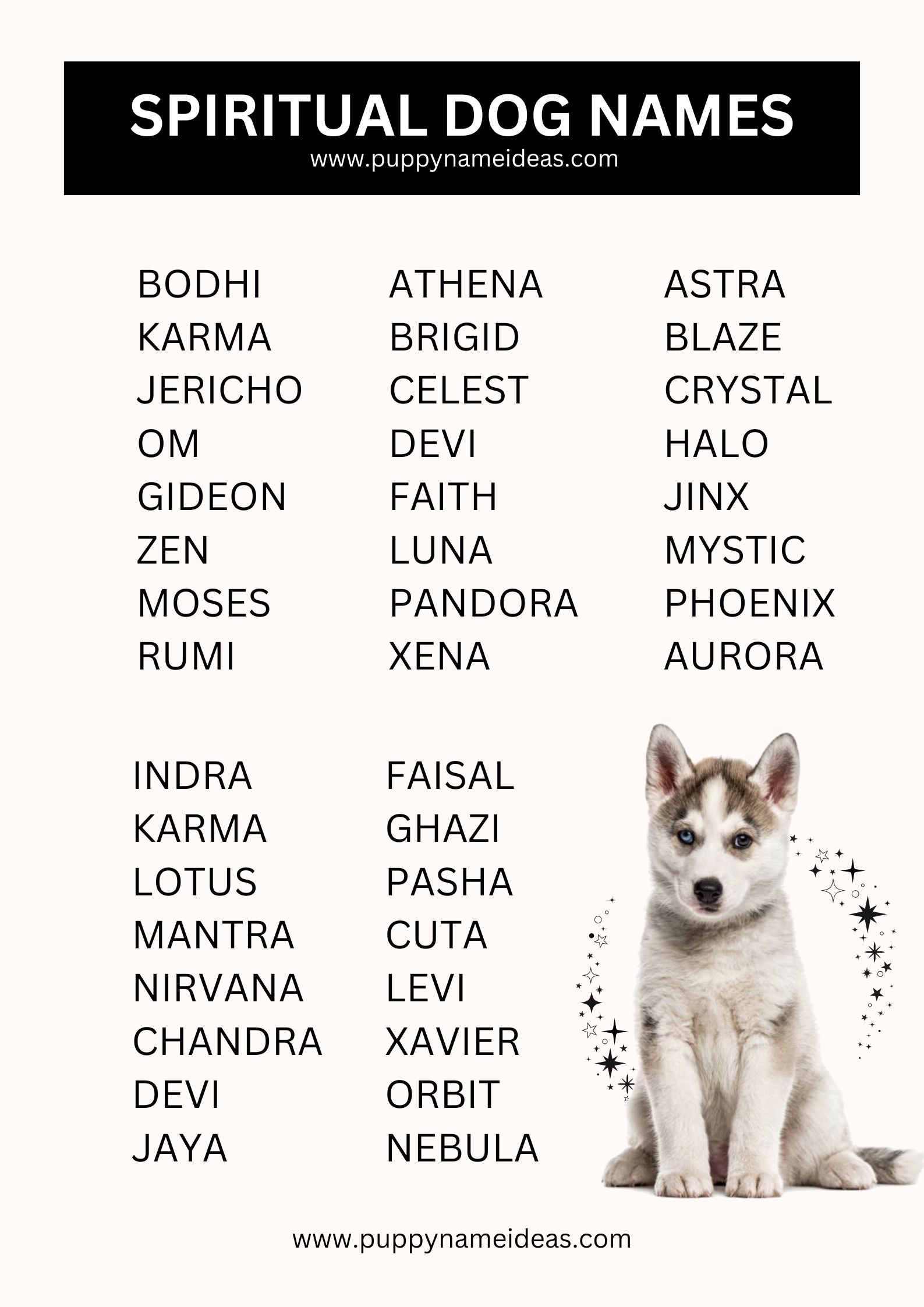 list of spiritual dog names
