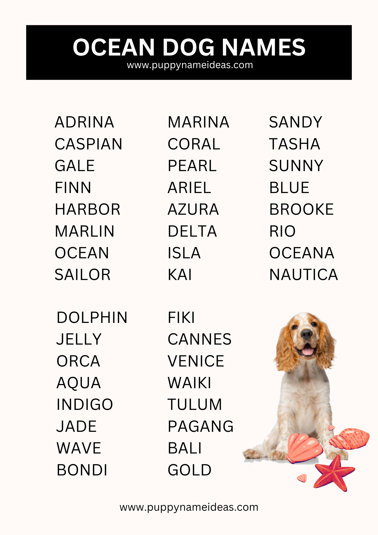 list of ocean dog names